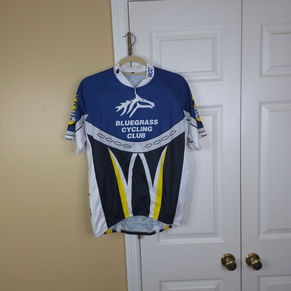 Pactimo Full Zip Bluegrass Cycling Club Short Sleeve Jersey Size L